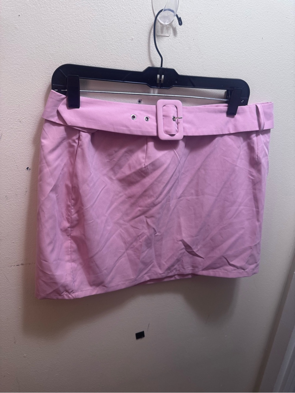 Missy Empire Pink Belted Mini Skirt size 10 new w/tags